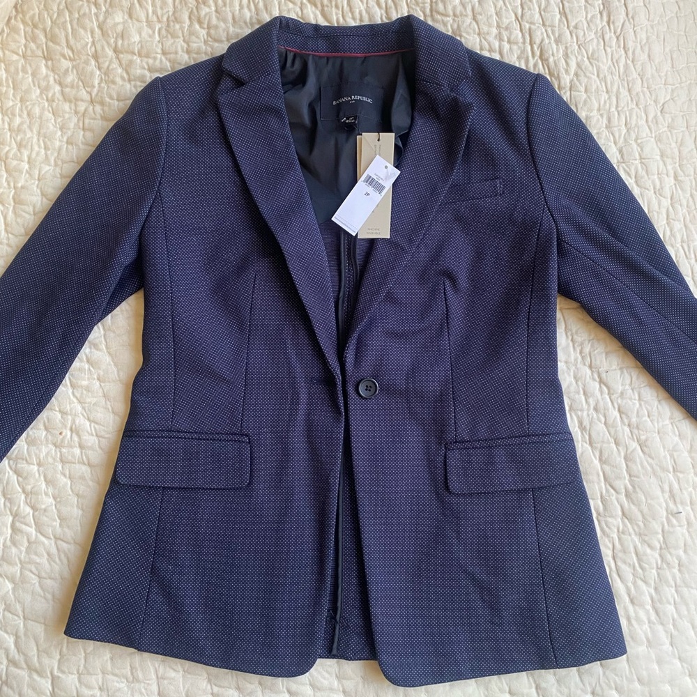 Navy blue blazer banana republic